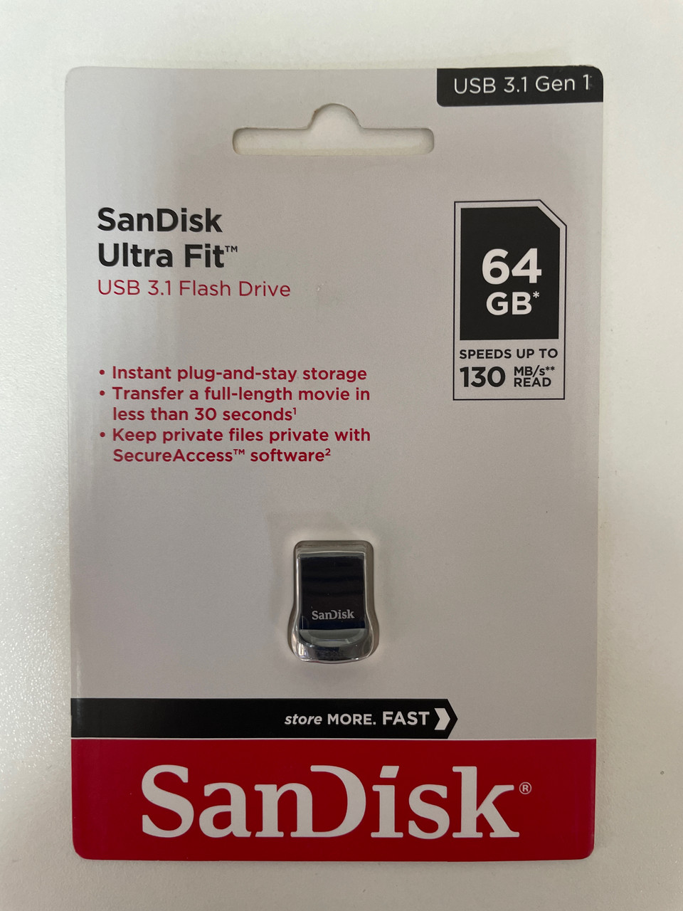 Флешка  64Gb SanDisk Cruizer Fit Ultra USB3.1(130Mb/s)