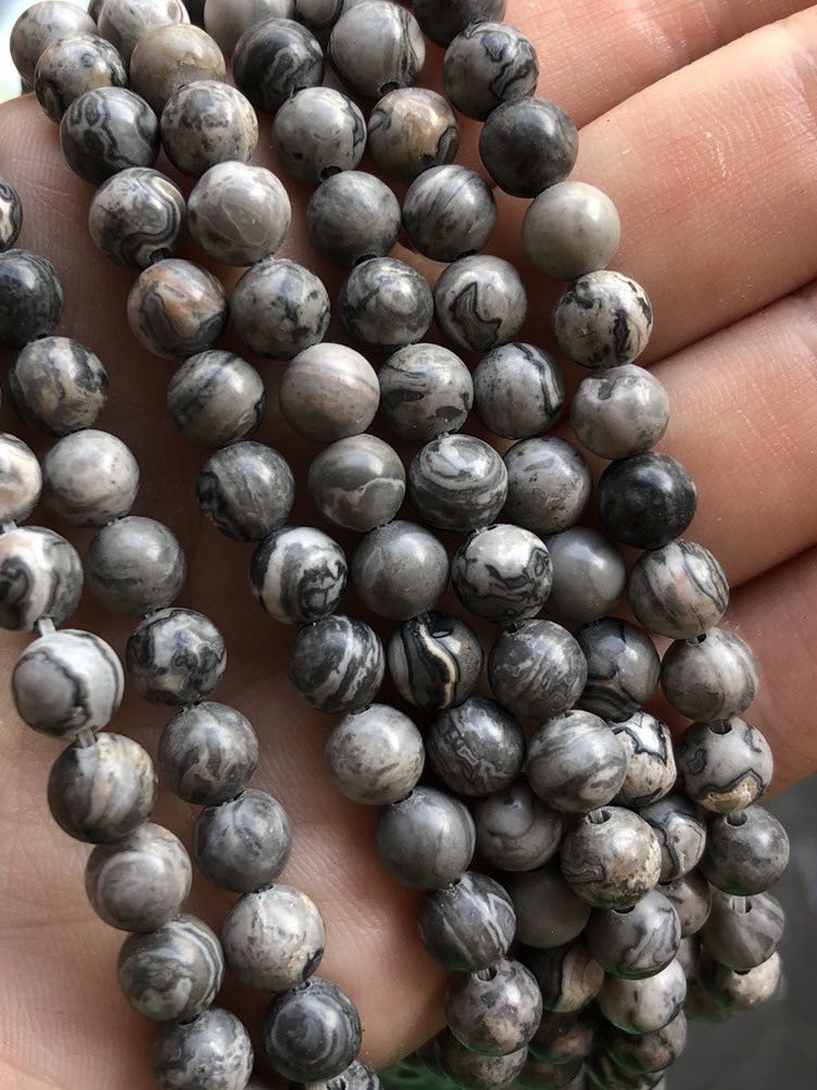 ЯШМА сіра 10 мм/ довжина нитки 37 см приблизно 32 намистини, фото 1