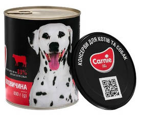 Вологий корм для собак Carnie Паштет м'ясний з яловичини 800 г