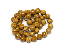 ЯШМА деревна 8 мм/довжина нитки 37 см приблизно 48 намистин