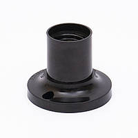 Патрон карболітовий Е27 прямий, чорний Takel, для лампи, накладний