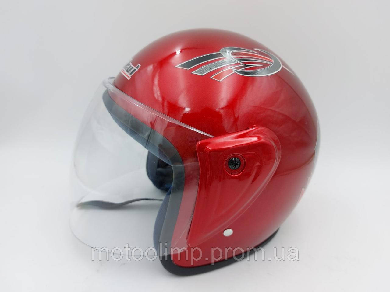 Мото шолом відкритий для скутера та мотоцикла р.M-L (57-59см), літній Червоний