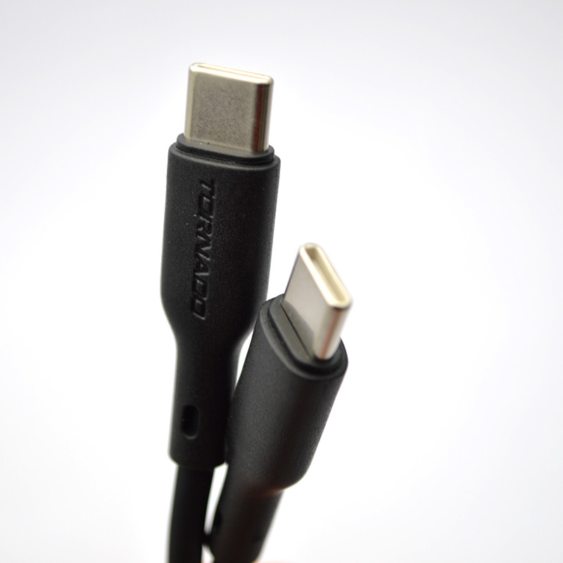 Кабель Tornado TX19 Silicone Cable Type-c to Type-c 60w 1M Black, фото 5