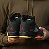 Зимові Кроссовки Nike Air Jordan 5 Retro Gore-Tex Black / Найк Аїр Джордан 5 Ретро Гор Текс Чорні з Червоним, фото 9
