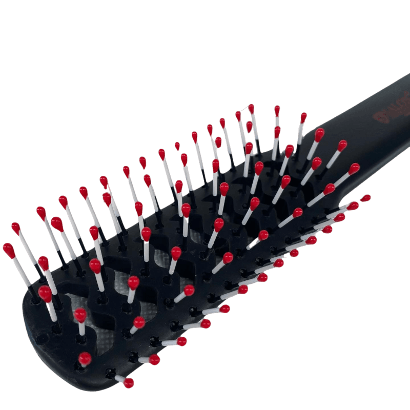 Компактна масажна щітка Salon Professional Anti-Static. Прямокутна продувна щітка для сумочки, чорна., фото 1