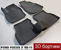 EvaForma 3D коврики с бортиками Ford Focus 2 '08-11. ЕВА ковры с бортами Форд Фокус