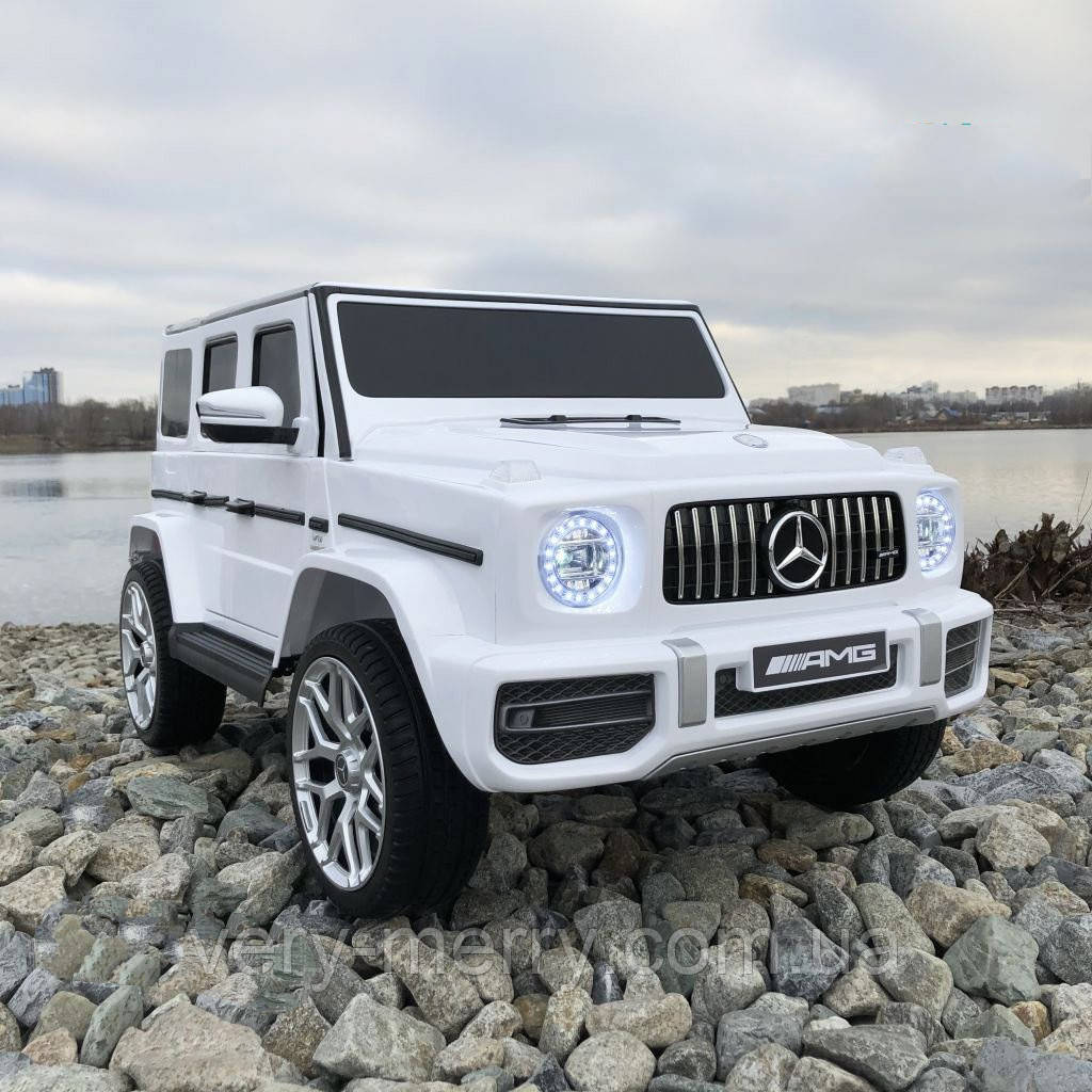 Дитячий електромобіль Джип Mercedes-Benz G63 (білий колір)