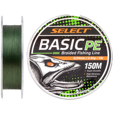 Шнур Select Basic PE 150m Dark Green 0.04mm 5lb/2.5kg (1870.18.18), фото 1