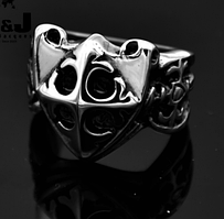 Кільце чоловіче зі сталі. Щит лицаря хрестоносця 19р