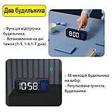 Настільний електронний годинник Mids з акумулятором, термометром та гігрометром, чорні., фото 6