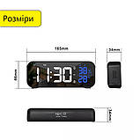 Настільний електронний годинник Mids з акумулятором, термометром та гігрометром, чорні., фото 8