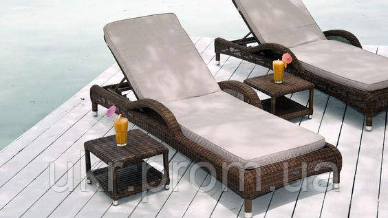 Шезлонг "Миа" для Бассейна и Террасы Из Искусственного Ротанга ...