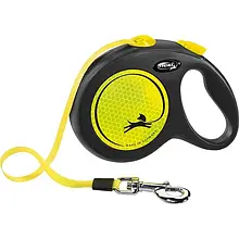 Поводок-рулетка для собак Flexi New Neon (Флекси неон) лента L (5м до 50кг) Колір в асортименті- Гарантія 1