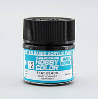 Краска для моделей Mr.Hobby H12 Flatt Black Черный