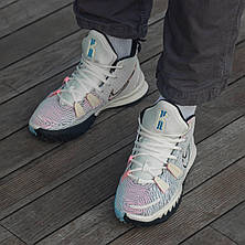 Чоловічі кросівки Nike Kyrie 7 Pale Ivory White Blue Pink Black CZ0141-100, фото 3