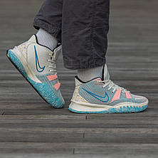 Чоловічі кросівки Nike Kyrie 7 Pale Ivory White Blue Pink Black CZ0141-100, фото 4