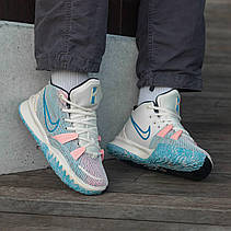 Чоловічі кросівки Nike Kyrie 7 Pale Ivory White Blue Pink Black CZ0141-100, фото 5