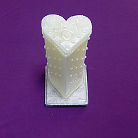 Свеча свадебная "Жемчуг" в форме сердца 11 см
