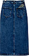 Модна довга джинсова спідниця міді Lady N синього кольору, фото 3