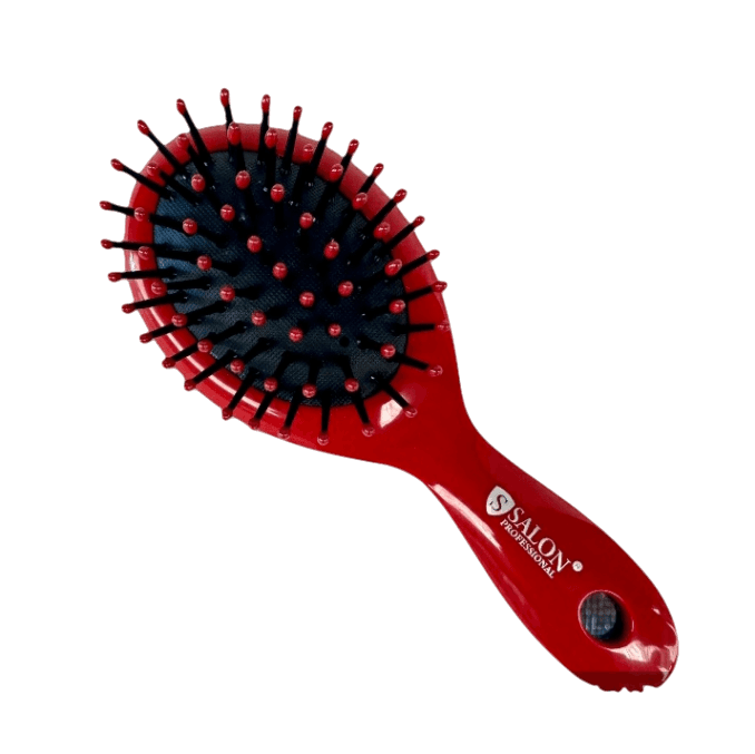 Масажна щітка для волосся Salon Professional 8626 червона  (міні). Компактний гребінець для сумочки та дітей., фото 1