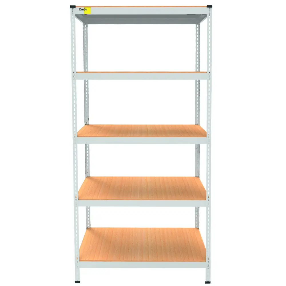 Металевий стелаж Light Series на 5 полиць ДСП метал фарбований білий MRL 2100х900x450 мм (Emby-ТМ)