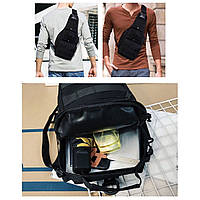 Качественная тактическая сумка, укрепленная мужская сумка рюкзак тактическая слинг. RZ-592 Цвет: черный