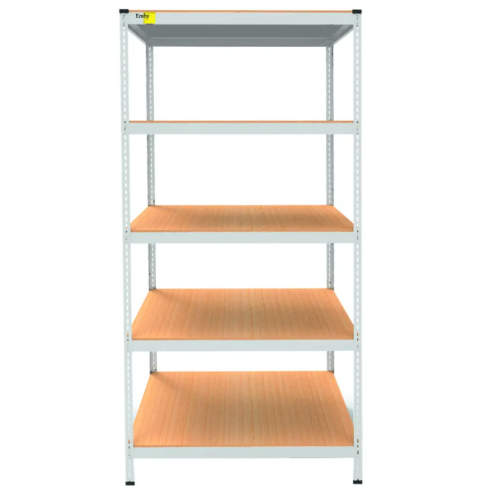 Металевий стелаж Light Series на 5 полиць ДСП метал фарбований білий MRL 2100х900x600 мм (Emby-ТМ)