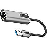 Адаптер  Vention USB 3.0-A to Gigabit Ethernet Adapter Gray 0.15M Aluminum Alloy Type (CEWHB), фото 2