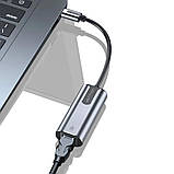 Адаптер  Vention USB-C to Gigabit Ethernet Adapter 0.15M Gray Aluminum Alloy Type (CFNHB), фото 3