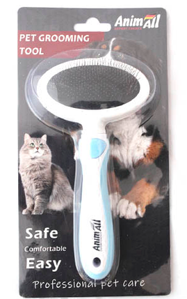 Пуходерка AnimAll Groom для тварин, М, блакитна, фото 1