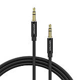 Кабель Vention 3.5mm Male to Male Audio Cable 1M Black Aluminum Alloy Type (BAXBF), фото 3