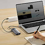 USB-Hub Baseus Metal Gleam Series 7-in-1 Multifunctional Type-C HUB Docking Station Gray （Type-C to, фото 8