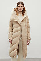 Длинная зимняя куртка Finn Flare FWB11010-723 бежевая L