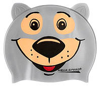 Шапочка для плавания Aqua Speed ZOO BEAR 5761 серый ведмідь детские OSFM