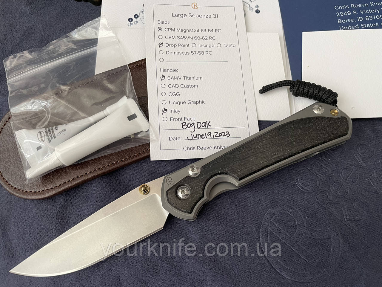 Ніж складаний Chris Reeve Large Sebenza 31 MagnaCut Bog Oak L31-1100, фото 1
