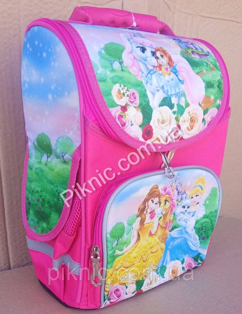 Рюкзак шкільний каркасний Принцеси для дівчинки 1, 2 клас  Ранець першокласниці