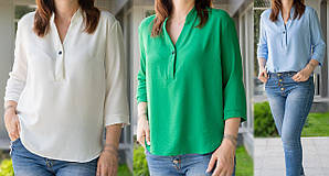 Оригінальна легка блуза. Блуза жіноча рукав 3/4. Шикарна жіноча блуза. Стилна блуза жіноча