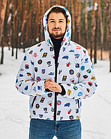 Принтованная мужская зимняя куртка NBA Asos | белый L