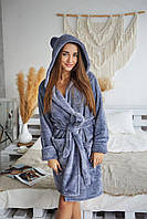 Махровий халат для дівчинки Ведмедик з вушками від 8 до 16 років р.XS,S,M,L