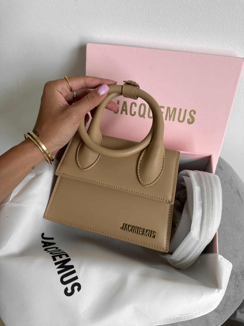 Жіноча сумка Жакмюс бежева Jacquemus Beige Premium