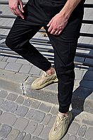 Брюки карго мужские Ukr. Live черные демисезонные | Повседневные весенние осенние брюки с карманами