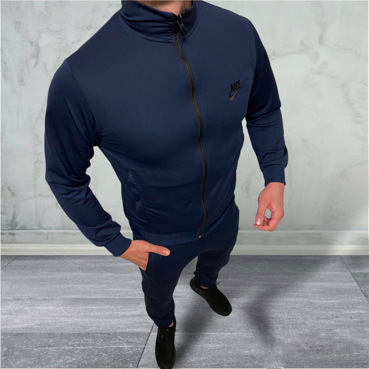 Cпортивний чоловічий костюм без капюшону Nike blue