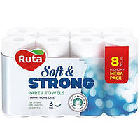 Полотенца бумажные Ruta Soft Strong 3 слоя 8шт