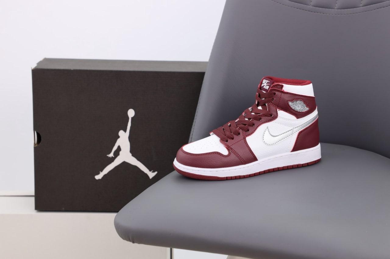 Жіночі кросівки Джордан Jordan 1 High White Bordo ALL08046, фото 1