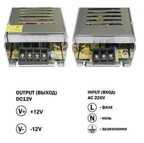 Блок живлення OEM DC12 240W 20 А STR-240 вузький для світлодіодної стрічки, фото 4