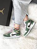 Жіночі кросівки Джордан Jordan 1 High Green White Pink ALL07467, фото 5