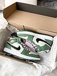 Жіночі кросівки Джордан Jordan 1 High Green White Pink ALL07467, фото 7