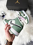 Жіночі кросівки Джордан Jordan 1 High Green White Pink ALL07467, фото 8