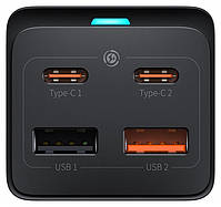 Baseus GaN3 Pro 2x USB + 2x USB-C + AC, 65W, фото 2