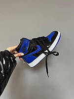 Женские кроссовки Air Jordan 1 Retro Black Royal Blue Lacquer ALL10765